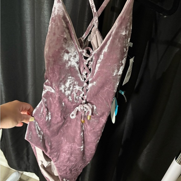 WET Velvet Lace-Up Swimsuit - Picture 1 of 5